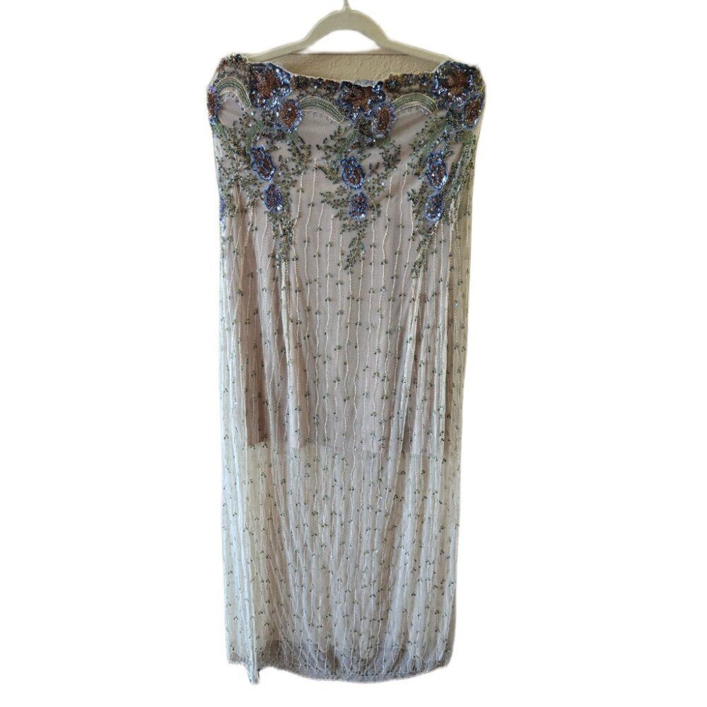 Nude Color Beaded Strapless Dress See Measurements